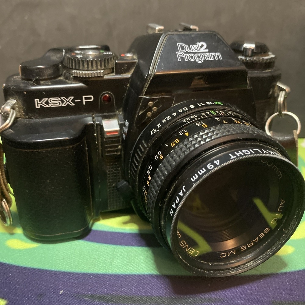 Nice Sears KSX-P Dual 2 Program 35mm Film Camera 50mm f1.7 Lens Untested A1